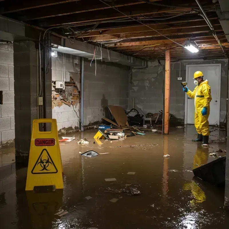 Flooded Basement Electrical Hazard in Walthall, MS Property